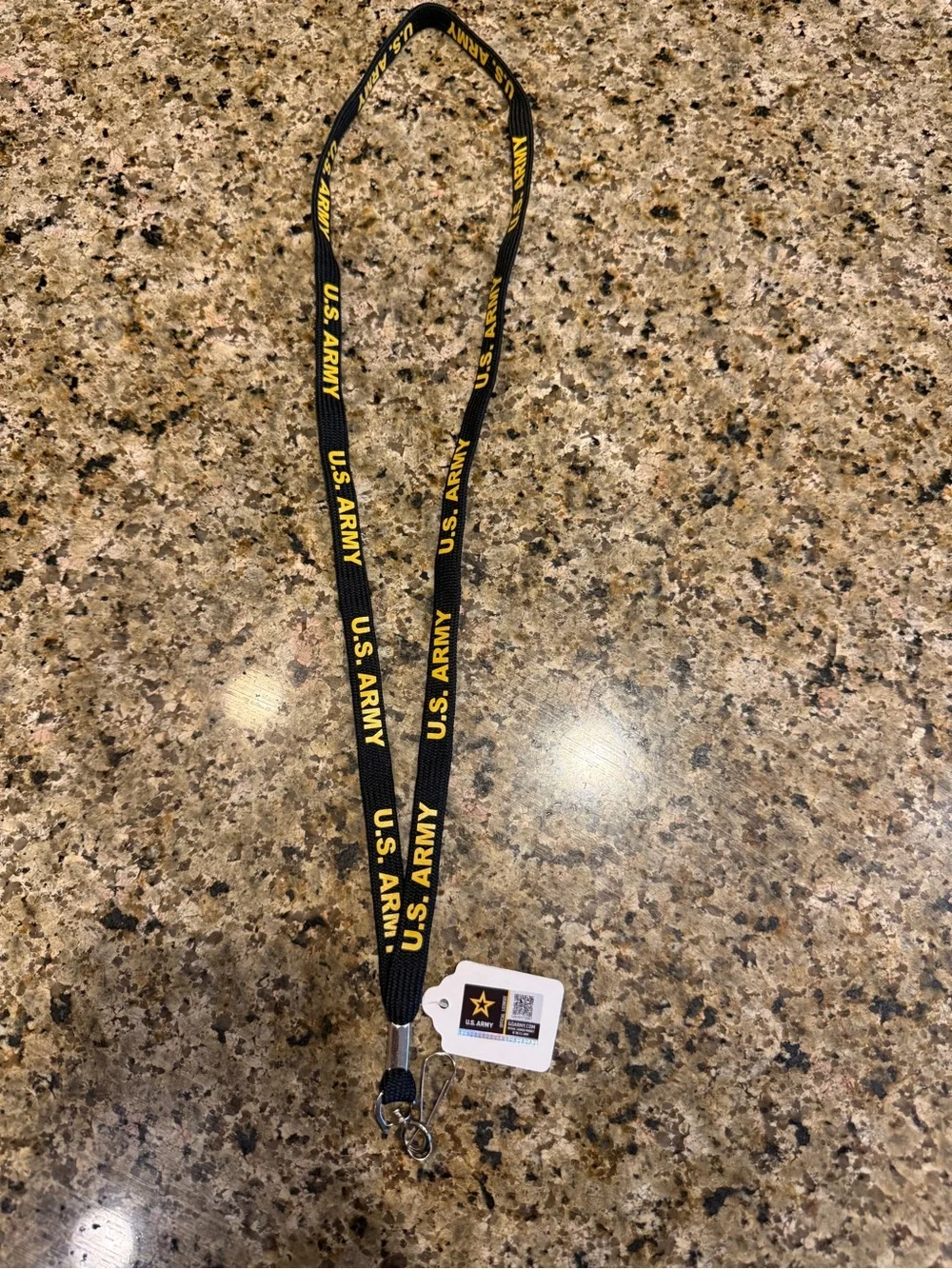 U.S. Army Black & Yellow  Lanyard